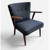 1950's Danish Teak Chair upholstered in grey wool